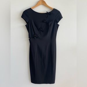 Moschino Cheap & Chic Black Cap Sleeve Dress with Bows and Cutouts Size 6